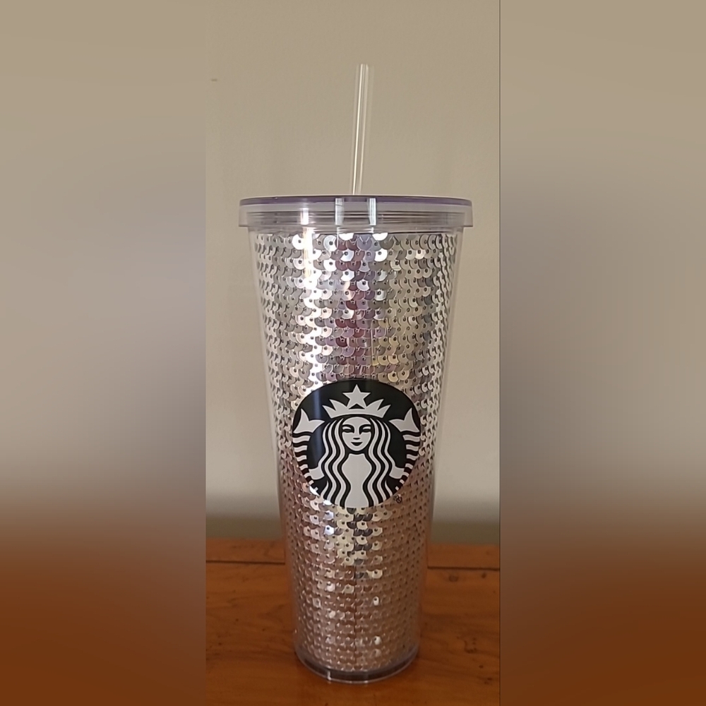 Starbucks Sequined Cold Cup Tumbler New